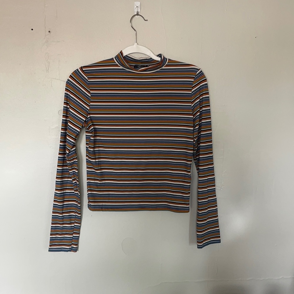 forever21 fitted stripped long sleeve shirt